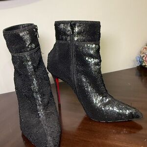 Christian Louboutin, So Kate Booty 120mm, Black Sequenced